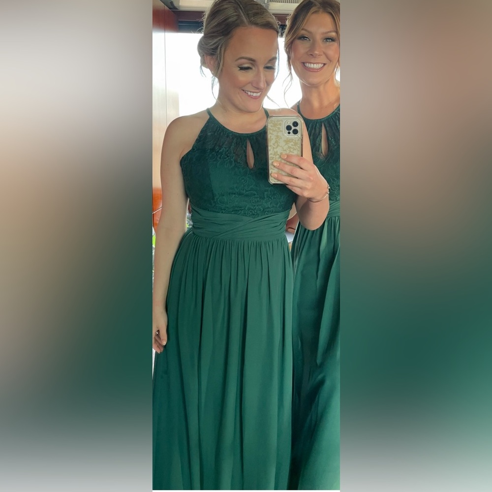 Emerald/hunter Green Bridesmaid Dress - Picture 7 of 8